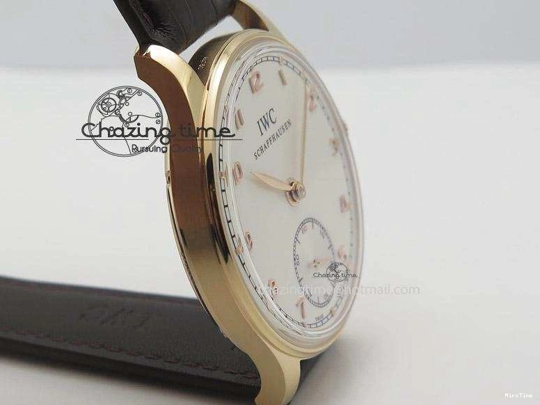 MIROTIME 0325 Compact Portuguese IW545409 RG ZF 1:1 Best Edition White Dial On Brown Leather Strap A 7336